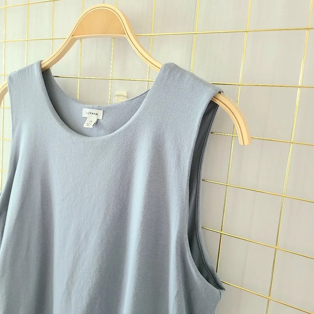 Cuyana Asymmetrical Blue Overlay Dress - Picture 5 of 12